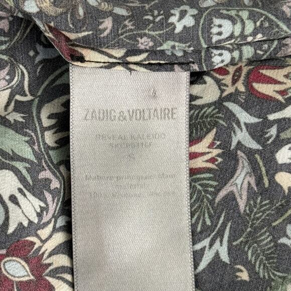 Zadig Voltaire Dress Women Small Floral Garden Reveal Kaleido Mini Smocked Boho - Picture 9 of 13